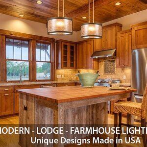 Avalanche Ranch Lighting Mica Ceiling Pendant $250